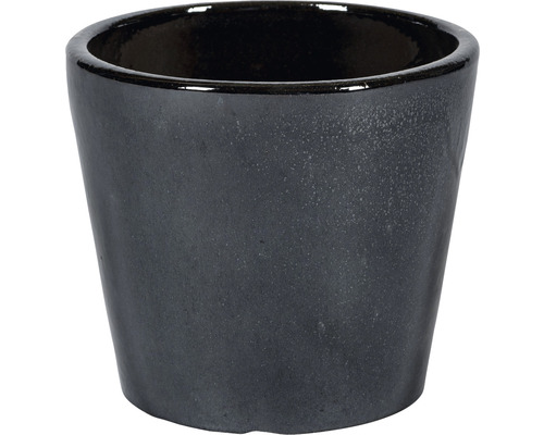 Pot de fleurs rond Passion for Pottery Shanghai matériau composite Ø 21 cm H 19 cm noir