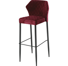 Tabouret de bar avec assise et dossier à motif losanges et structure noire