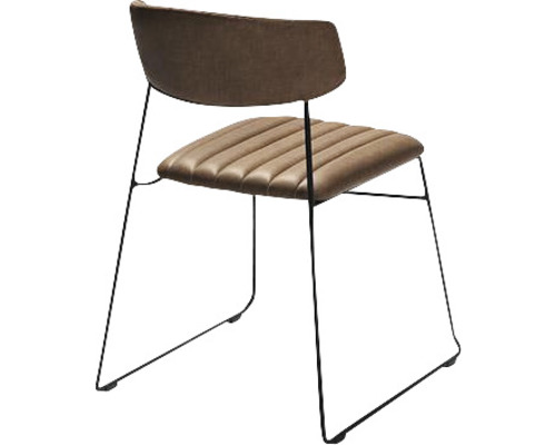 Chaise rembourrée avec structure en métal