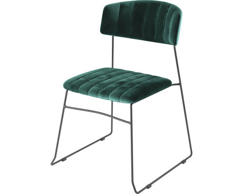 Chaise rembourrée avec structure en métal