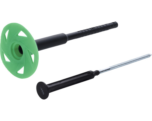 Deux chevilles à frapper en plastique et en métal