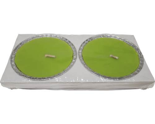 Bougies de chauffe-plat Citronella 2 pces vert pomme durée de combustion 16 heures