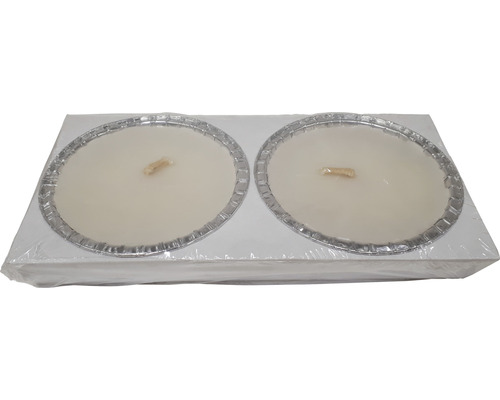 Bougies de chauffe-plat Citronella 2 pces blanc durée de combustion 16 heures Paquet de bougies chauffe-plat dans des récipients en aluminium