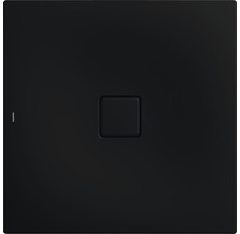 Schwarze Duschwanne mit quadratischem Ablauf