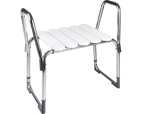 Duschhocker mit Armlehnen und fünf Sitzstreifen