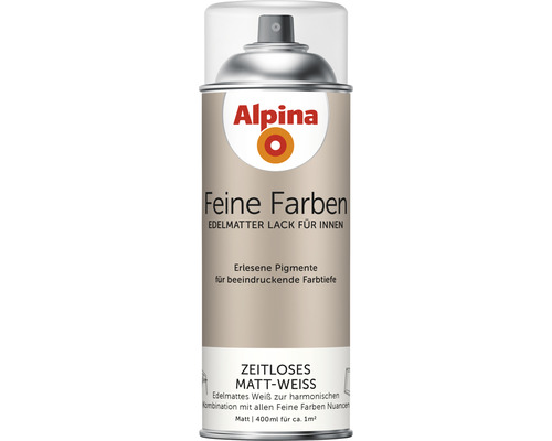 Peinture aérosol Alpina Feine Farben Blanc mat intemporel blanc noble 400 ml