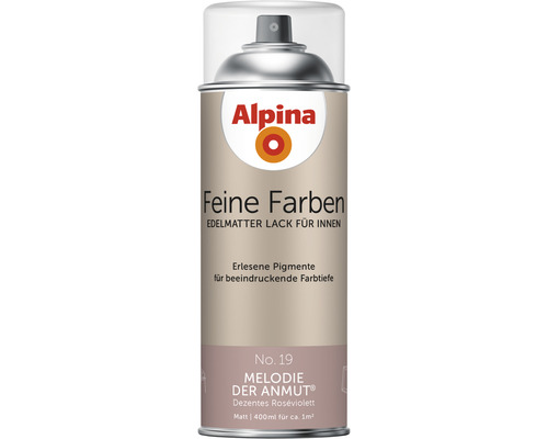 Peinture aérosol Alpina Feine Farben Mélodie de grâce violet rosé sobre 400 ml