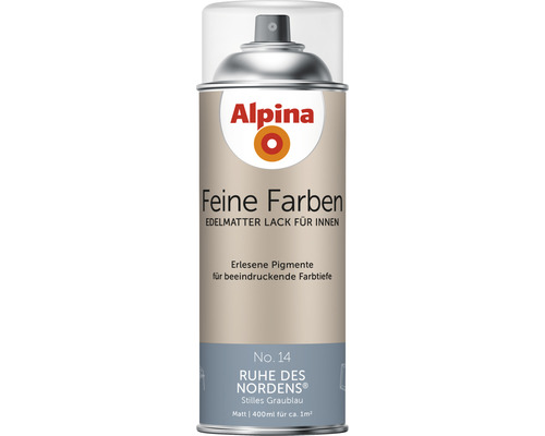 Peinture aérosol Alpina Feine Farben Tranquilité du Nord gris bleu calme 400 ml