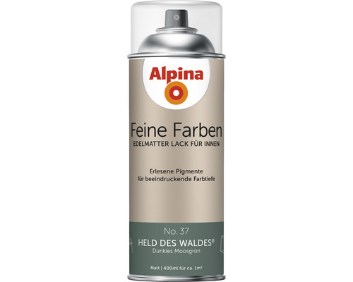 Peinture aérosol Alpina Feine Farben Héros de la forêt vert mousse foncé 400 ml