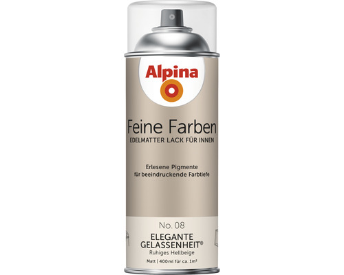 Peinture aérosol Alpina Feine Farben Sérénité élégante beige clair apaisant 400 ml