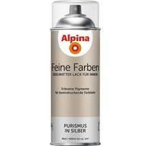 Peinture aérosol Alpina Feine Farben Purisme en argent 400 ml