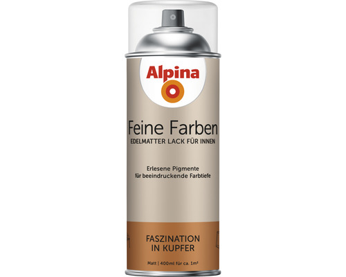 Peinture aérosol Alpina Feine Farben Fascination du cuivre 400 ml Alpina Feine Farben spray de laque pour l''intérieur