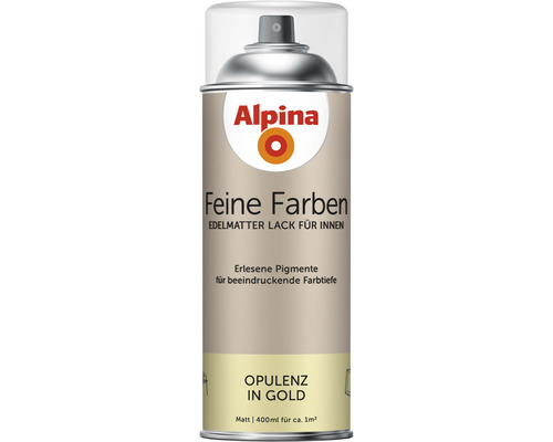 Peinture aérosol Alpina Feine Farben Opulence en or 400 ml Alpina Feine Farben Laque en aérosol pour intérieur, mat, 400 ml