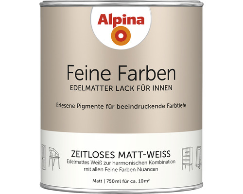 Laque Alpina Feine Farben Blanc mat intemporel blanc mat noble 750 ml