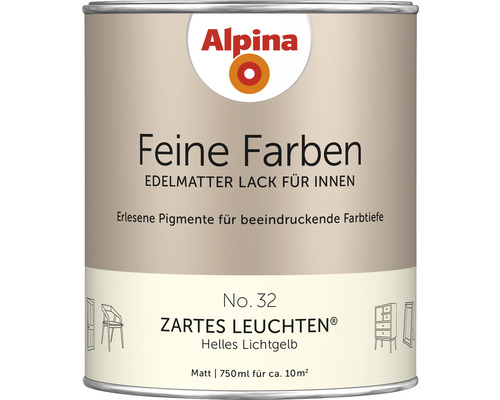 Laque Alpina Feine Farben Douce lueur jaune lumière clair 750 ml