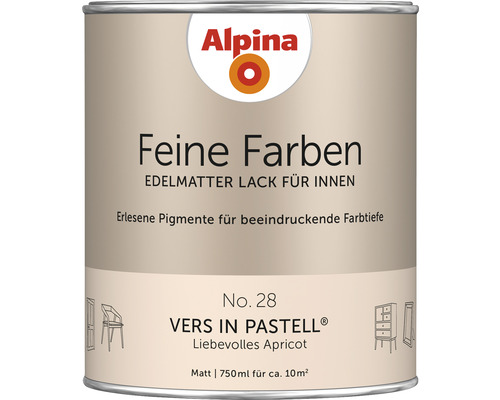 Laque Alpina Feine Farben Verset en pastel abricot tendre 750 ml