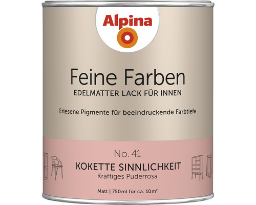 Laque Alpina Feine Farben Sensualité coquette rose poudré intense 750 ml