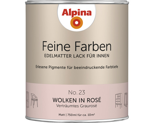 Laque Alpina Feine Farben Nuages roses gris rosé de rêve 750 ml