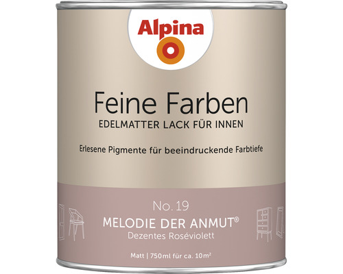 Laque Alpina Feine Farben Mélodie de grâce violet rosé sobre 750 ml