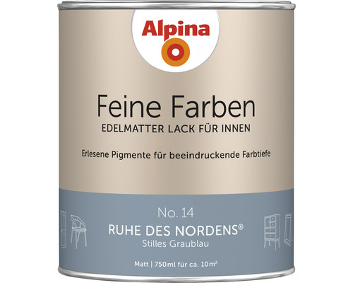 Laque Alpina Feine Farben Ruhe des Nordens gris bleu calme 750 ml