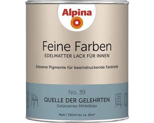 Laque Alpina Feine Farben Source des érudits bleu moyen paisible 750 ml