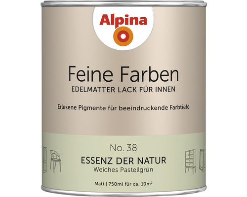 Laque Alpina Feine Farben Essence de la nature vert pastel doux 750 ml