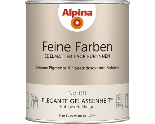 Laque Alpina Feine Farben Sérénité élégante beige clair apaisant 750 ml