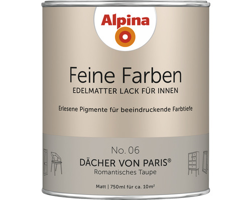 Laque Alpina Feine Farben Toits de Paris taupe romantique 750 ml
