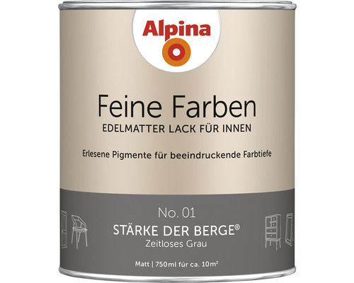 Laque Alpina Feine Farben Force des montagnes gris intemporel 750 ml