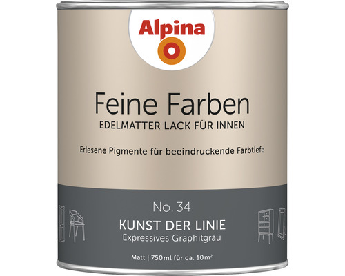 Laque Alpina Feine Farben Art de la ligne gris graphite expressif 750 ml