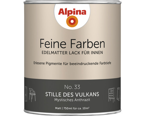 Laque Alpina Feine Farben Silence du volcan anthracite mystique 750 ml