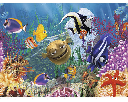 Illustration d''un monde sous-marin avec différents poissons, coraux et créatures marines