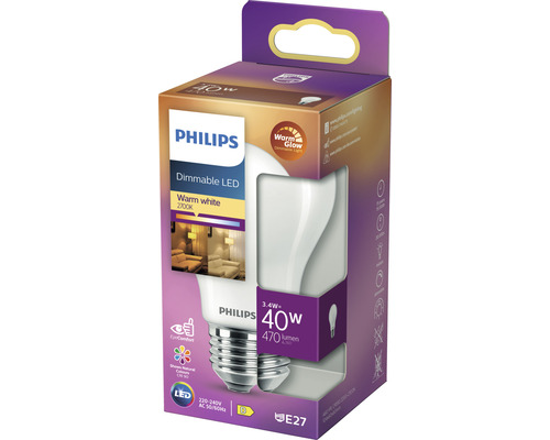 Philips LED Lampe dimmbar mit E27 Sockel in Verpackung