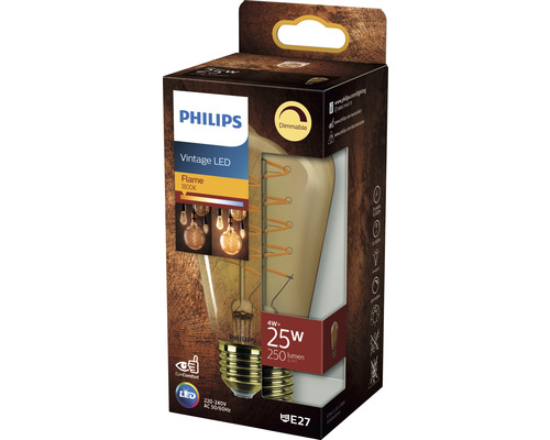 Philips Vintage LED Lampe E27 in Produktverpackung
