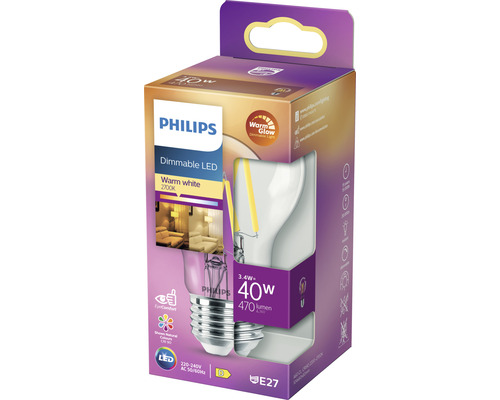 Ampoule LED Philips, à intensité variable, 3,4 watts, douille E27