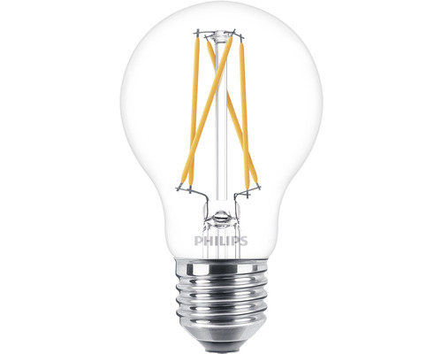 Ampoule LED fonction de variation A60 transparente E27/3,4W(40W) 470 lm 2200- 2700 K blanc chaud Warm Glow
