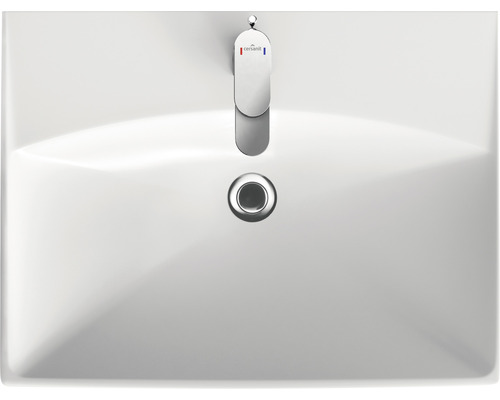 Lavabo en céramique avec robinet et bonde