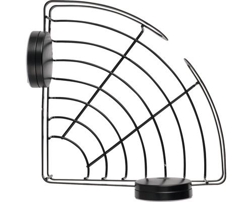 Eckregal aus Metall mit Saugnäpfen