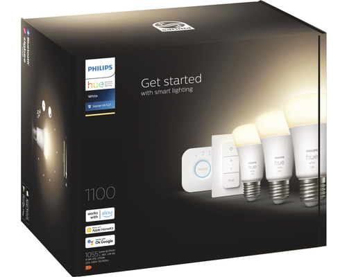 Philips Hue White Starter Set E27 in der Verpackung