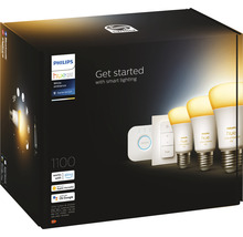 Philips hue Lampen White Ambiance Starter-Set dimmbar matt 3x A60 E27/8W(75W)  1100 lm 2200- 6500 K inkl Bridge + Dimmschalter + 3 Lampen - Kompatibel mit  SMART HOME by hornbach - HORNBACH