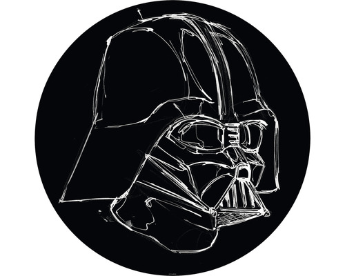 Papier peint panoramique autocollant DD1-021 Dot Star Wars Ink Vader Ø 125 cm Schéma du casque de Dark Vador