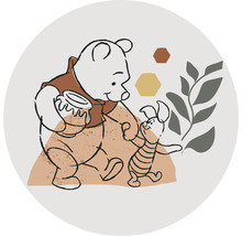 Illustration von Winnie Puuh mit Honigtopf und Ferkel