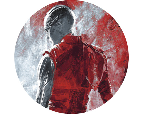Papier peint panoramique autocollant DD1-053 Dot Avengers Painting Nebula Ø 125 cm Peinture d''une figurine avec casque et armure rouge
