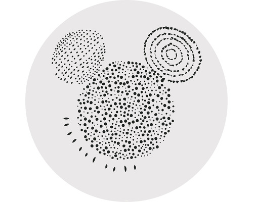 Papier peint panoramique autocollant DD1-040 Dot Disney Mickey Stipple Art Ø 125 cm Illustration décorative de Mickey Mouse avec motif à pois