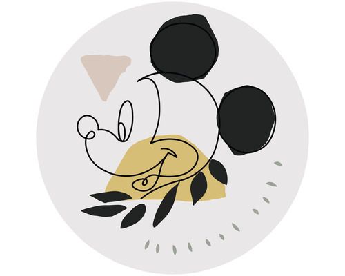 Papier peint panoramique autocollant DD1-043 Dot Disney Mickey Modern Art Ø 125 cm Illustration abstraite de Mickey Mouse