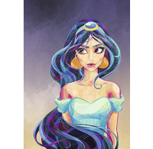 Illustration einer jungen Frau mit Ohrringen und Stirnband