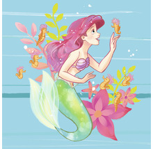 Illustration einer Meerjungfrau mit Seepferdchen und Blumen