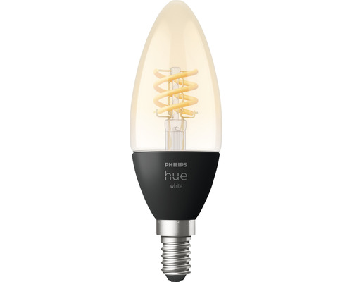Ampoule flamme Philips hue White Filament à intensité lumineuse variable gold E14/4,5W(28W) 300 lm 2700 K - Compatible avec SMART HOME by hornbach