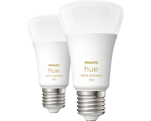 Philips hue Lampen White Ambiance dimmbar matt 2x A60 E27/8W(75W) 1100 lm 2200- 6500 K 2 Stück - Kompatibel mit SMART HOME by hornbach