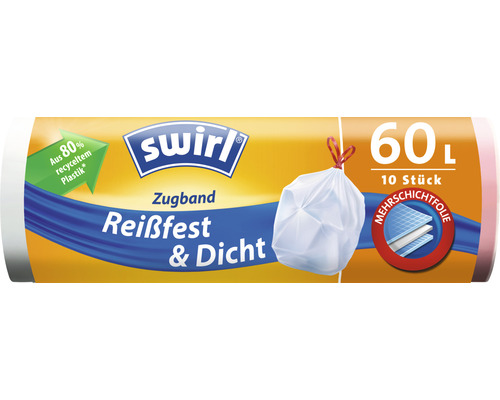 Sachets poubelles Swirl avec cordon 60 l 10 pièces